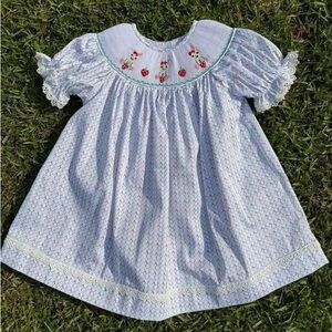 Rabbit and Strawberry Smocked Dress